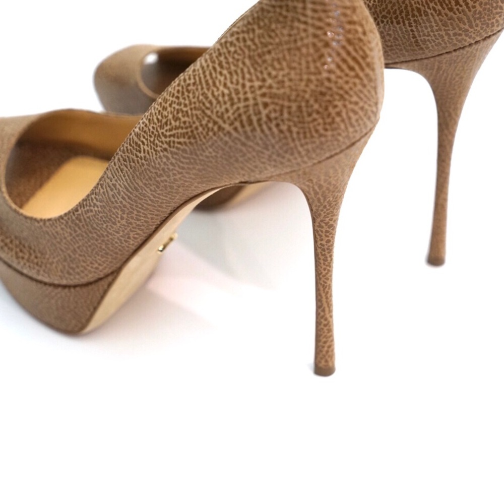 Sergio Rossi Nude Peep Toe High Heels - Picture 4 of 8